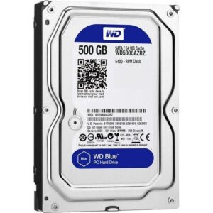 Western Digital 500GB Blue WD PC Internal Hard Drive HDD - 5400 RPM, SATA 6 Gb/s, 64 MB Cache, 3.5"