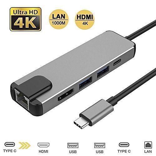 5 In 1 USB Type C Hub 4K USB C Hub To Gigabit Ethernet Rj45 Lan Adapter - Image 2