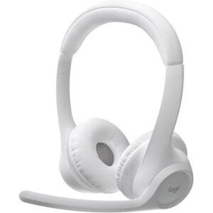 Logitech Zone 300 Wireless Bluetooth Headset with Noise-Canceling Microphone, Compatible with Windows, Mac, Chrome, Linux, iOS, iPadOS, Android – White