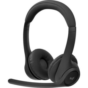 Logitech Zone 300 Wireless Bluetooth Headset with Noise-Canceling Microphone, Compatible with Windows, Mac, Chrome, Linux, iOS, iPadOS, Android - Grey/Black