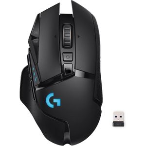 Logitech G502 Lightspeed Wireless Gaming Mouse With Hero 25K Sensor, PowerPlay Compatible, Tunable Weights And Lightsync RGB - Black -910-005568